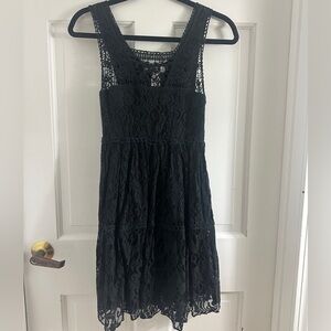 Black Crochet Lacey Dress